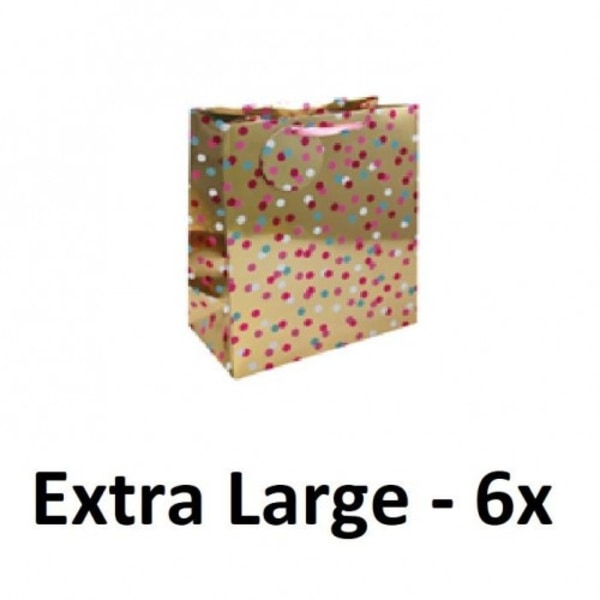 Eurowrap fläckig presentpåse (pack om 6) XL Sand/Rosa/Blå Sand/Pink/Blue XL