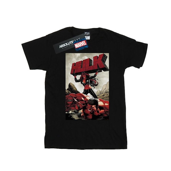 Marvel Boys Red Hulk Cover T-shirt 12-13 år Svart Black 12-13 Years