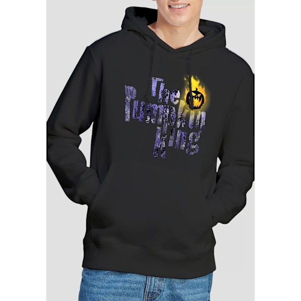 The Nightmare Before Christmas Herr Pumpkin King Text Hoodie L Black L