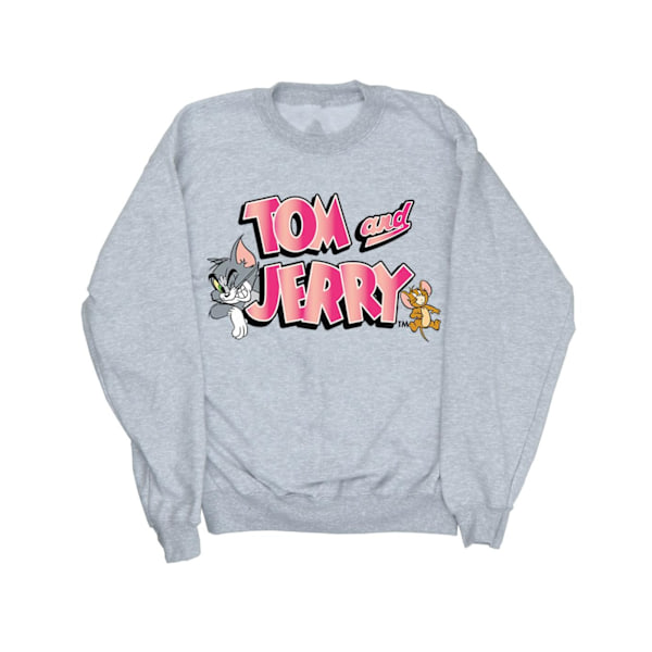 Tom And Jerry Girls Gradient Logo Sweatshirt 7-8 År Sports G Sports Grey 7-8 Years