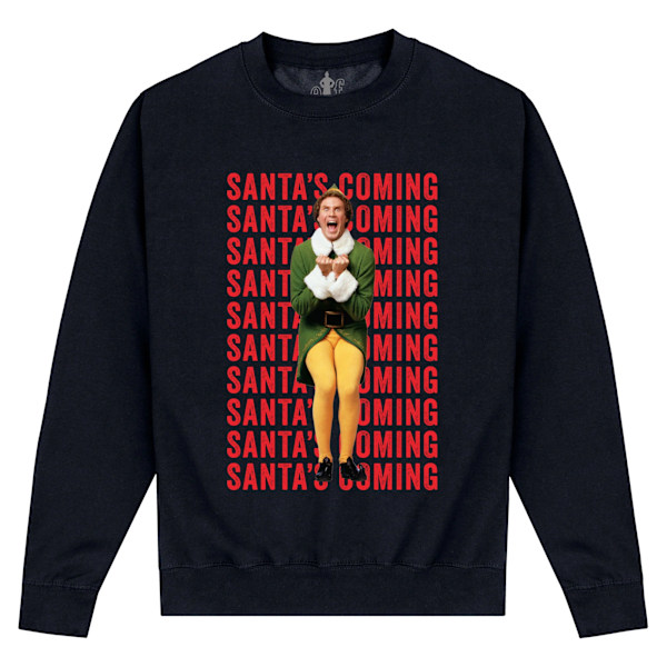 Elf Unisex Adult Santas Coming Sweatshirt M Navy Navy M