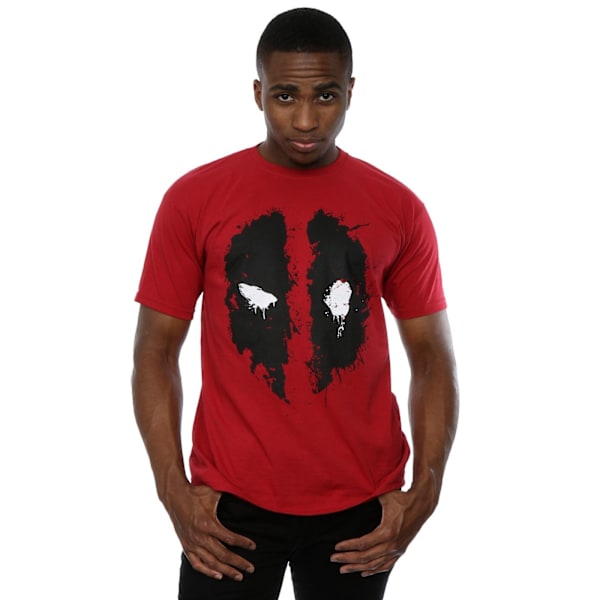 Deadpool herr Splat Face bomull T-shirt L tegelröd Brick Red L