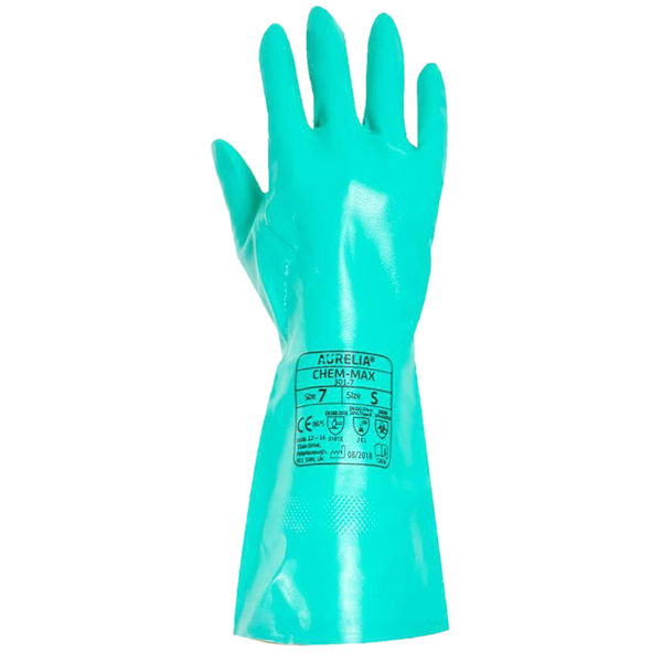 Aurelia Unisex Vuxen Chem Max Nitril Kemisk Handske Gummi Turquoise Size 8