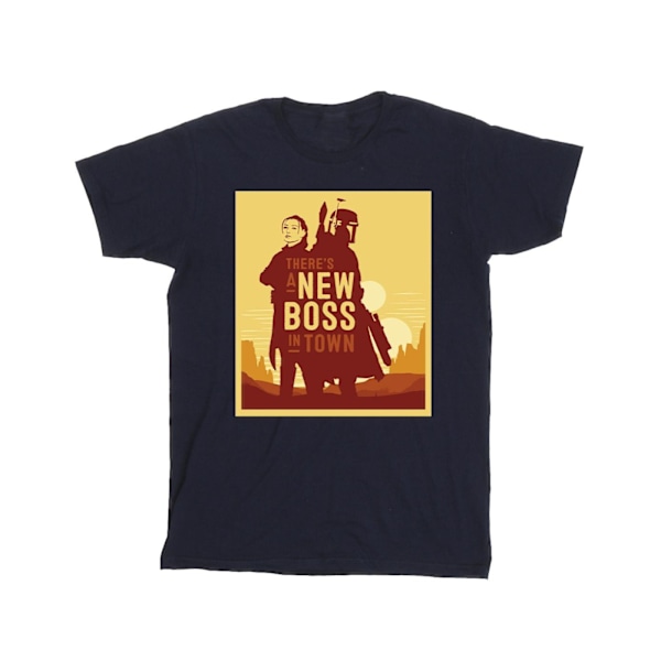 Star Wars Boys The Book Of Boba Fett New Boss Sun Silhouette T-shirt Navy Blue 3-4 Years