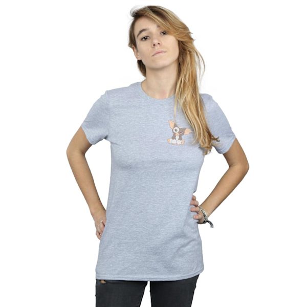 Gremlins Dam/Kvinnor Gizmo Bröst Bomull Pojkvän T-Shirt M S Sports Grey M