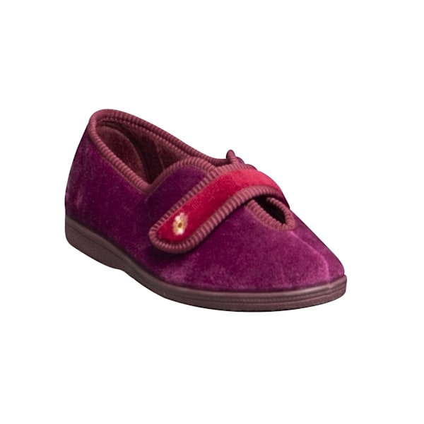 Mirak Andrea Touch Fastening Slipper / Damtofflor / Dam Wine 7 UK