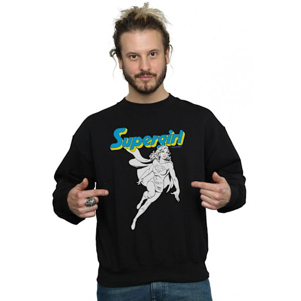 DC Comics Supergirl Mono Action Pose Sweatshirt S Svart Black S