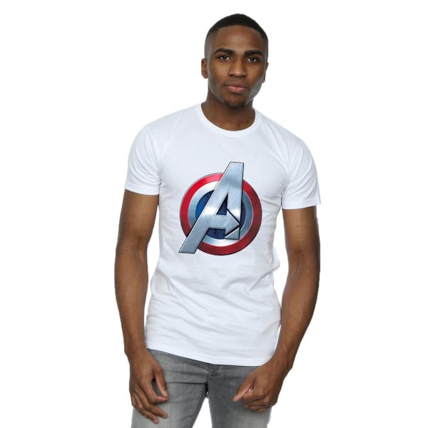 Marvel Avengers Mens 3D Logotyp T-shirt XL Vit White XL