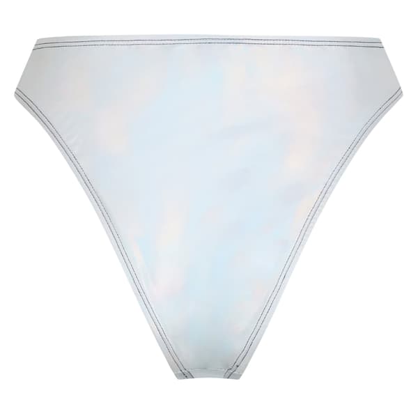 Brave Soul Dam Holografiska Högmidjade Bikiniunderdelar Metallic Silver 14 UK