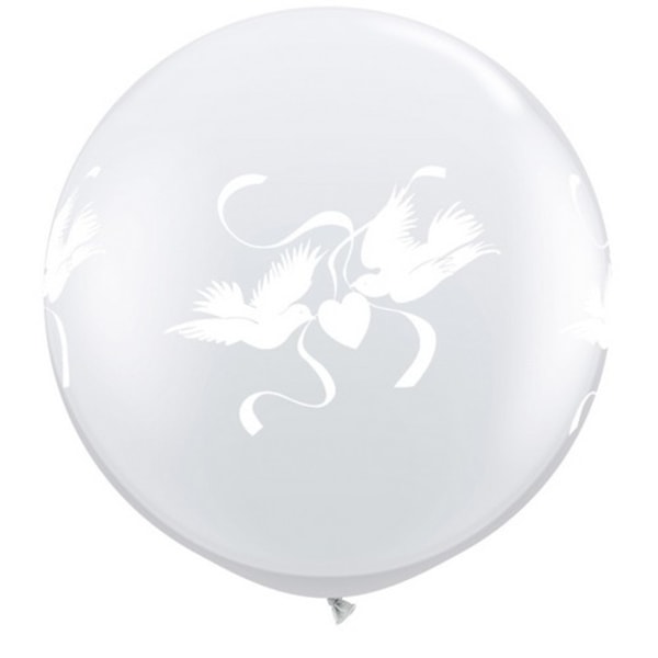 Qualatex 3 fot klar kärleksduvor latexballong (2-pack) En Clear One Size