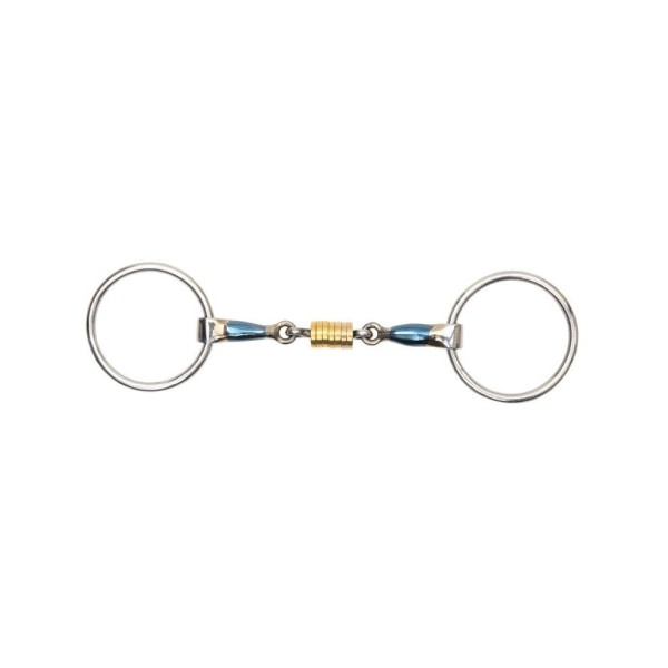 Shires Sweet Iron Roller Horse Lös Ring Snaffle Bit 4.5in Blu Blue 4.5in