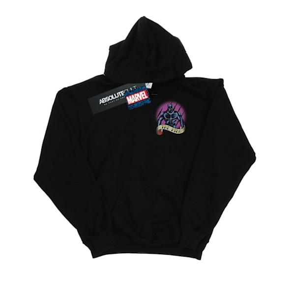 Marvel Herr Svart Panter Tatuering Brösttryck Hoodie XXL Svart Black XXL