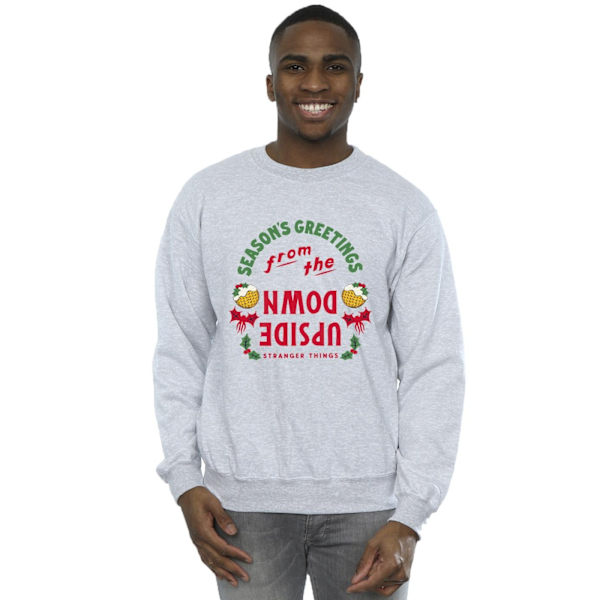 Netflix Stranger Things Upside Down Seasons Greetings Sweatshirt för män Sports Grey M