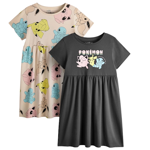 Pokemon Flickklänning (2-pack) 4-5 År Mörkgrå/T Dark Grey/Tan 4-5 Years