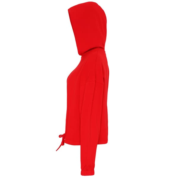 TriDri Dam/Kvinnor Croppad Oversize Hoodie S/M Eldröd Fire Red S/M