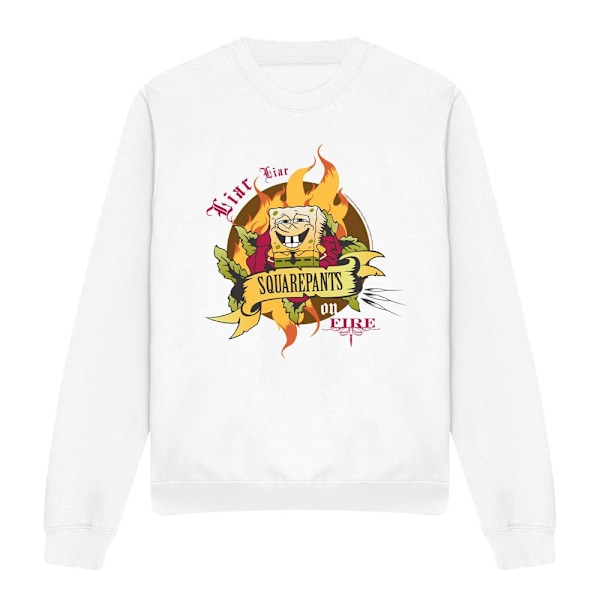 SvampBob Fyrkant Unisex Vuxen Lögare Lögare Brallor i Brand Tröja White XL
