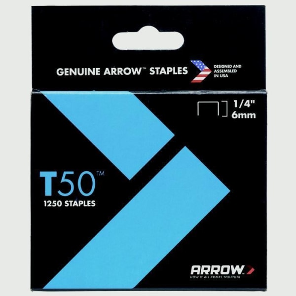 Arrow T50 Staples (Förpackning med 1250) 6mm Silver Silver 6mm