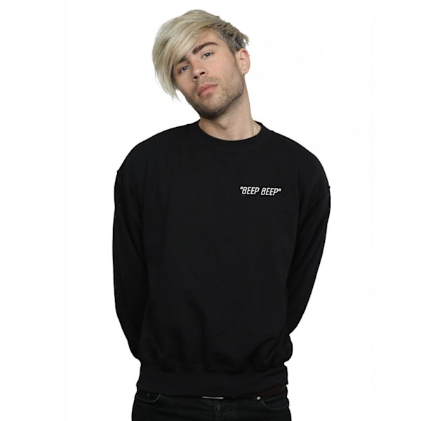 Looney Tunes Mens Beep Beep Brösttryck Sweatshirt 4XL Svart Black 4XL