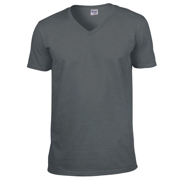 Gildan Unisex V-ringad T-shirt Softstyle, Storlek L, Kolgrå Charcoal L