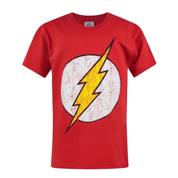 Flash Officiell Pojkar Distressed Logo T-Shirt 7-8 År Röd Red 7-8 Years