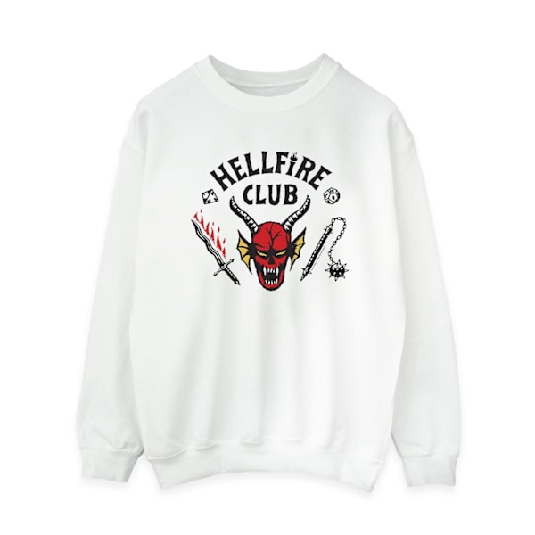 Netflix Dam/Kvinnor Stranger Things Hellfire Club Sweatshirt White XL