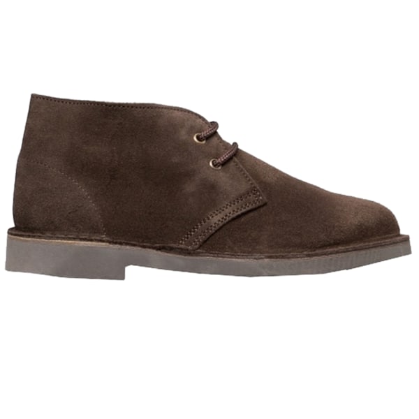Roamers Unisex Real Suede Unlined Desert Boots 11 UK Dar Dark Brown 11 UK