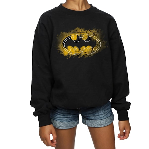 DC Comics Girls Batman Spray Logo Sweatshirt 5-6 år Svart Black 5-6 Years