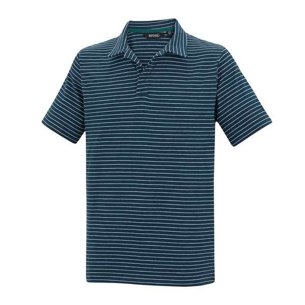 Regatta Herr Hadvo Randig Pikétröja S Moonlight Denim/Vit Moonlight Denim/White S