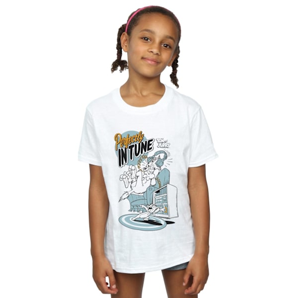 Tom And Jerry Girls Perfectly In Tune Bomull T-shirt 9-11 År White 9-11 Years