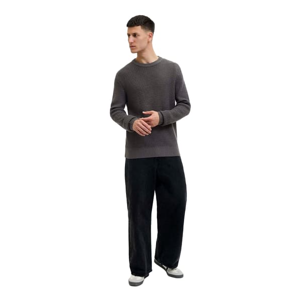 Jack And Jones Herr Texturerad Långärmad Tröja L Asfalt Asphalt L