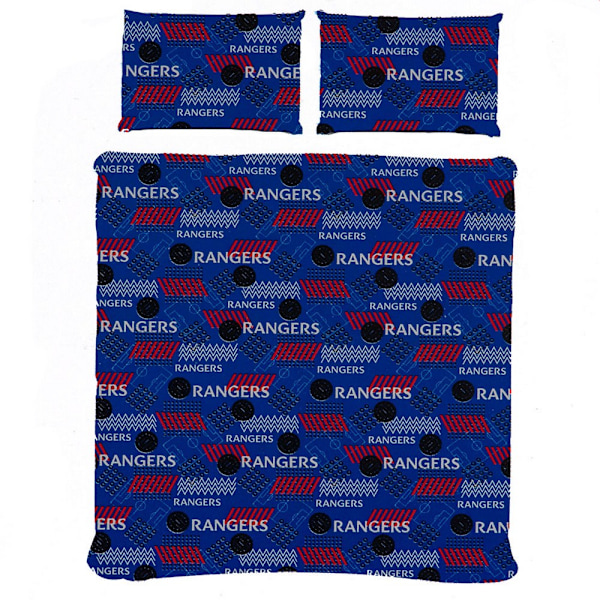 Rangers FC vändbar Pulse påslakanset enkel kunglig blå/vit Royal Blue/White/Red Single