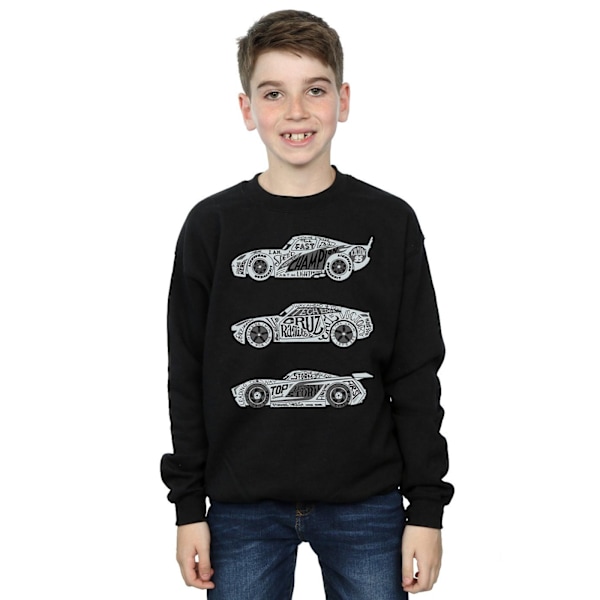 Disney Boys Cars Text Racers Sweatshirt 5-6 år Svart Black 5-6 Years