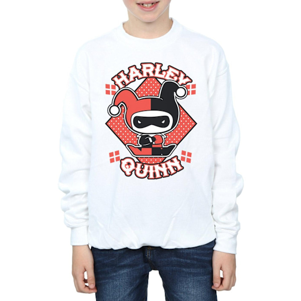 DC Comics Boys Chibi Harley Quinn Badge Sweatshirt 12-13 år White 12-13 Years