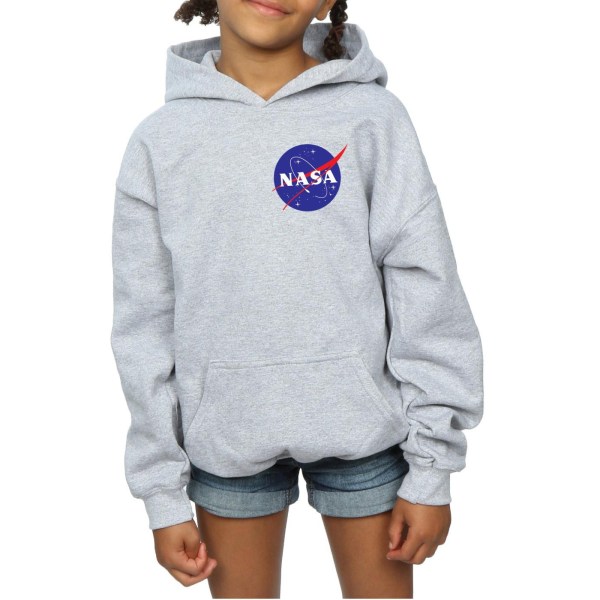 NASA Girls Classic Insignia Chest Logo Hoodie 7-8 Years Sports Sports Grey 7-8 Years