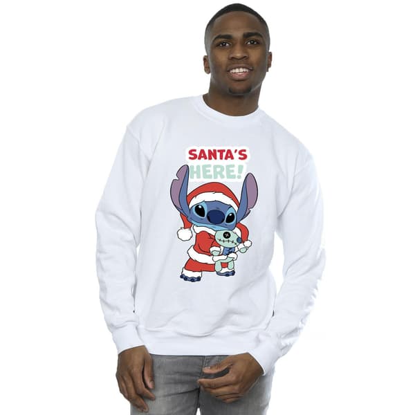 Disney Herr Lilo & Stitch Santa´s Here Sweatshirt M Vit White M