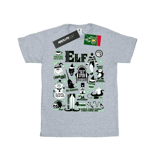 Elf Boys Infographic Poster T-Shirt 9-11 år Sportgrå Sports Grey 9-11 Years