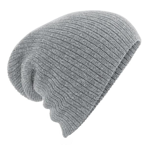 Beechfield Unisex Kraftig Slouch Mössa One Size Heather Grå Heather Grey One Size