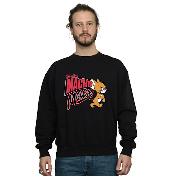 Tom And Jerry Macho Mouse Sweatshirt för män, S, svart Black S