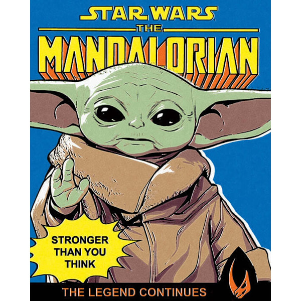 Star Wars: The Mandalorian Starkare Än Du Tror Canvas Print Blue/Yellow/Brown 40cm x 50cm