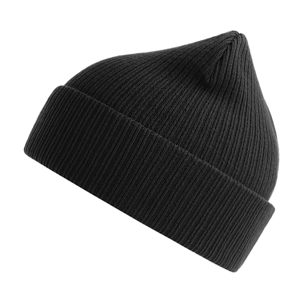 Atlantis Unisex Vuxen Nelson Ribbad Ekologisk Bomulls Mössa En Storlek Black One Size