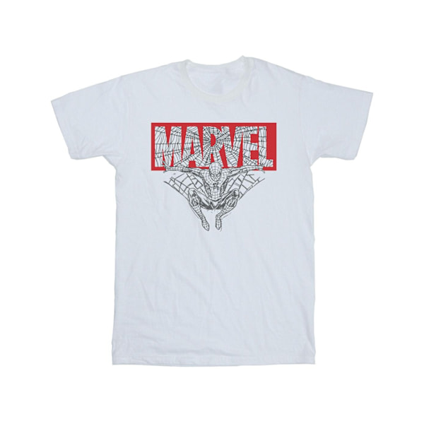 Marvel Girls Spider Man Logo Röd Bomull T-shirt 3-4 År Vit White 3-4 Years