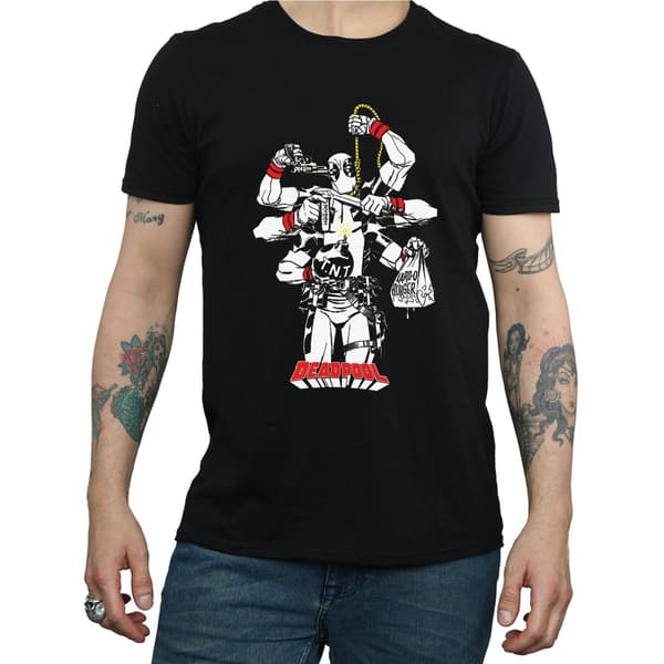 Marvel Herr Deadpool Multitasking T-Shirt L Svart Black L