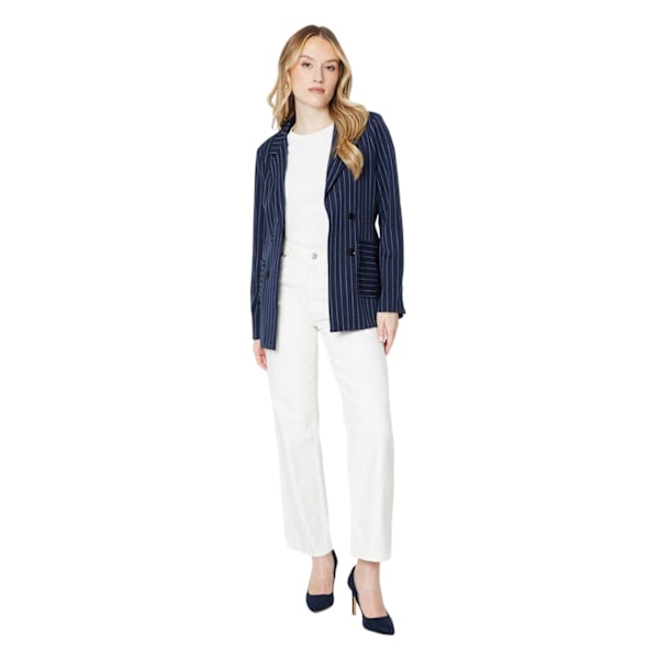 Dorothy Perkins Dam/Dam Stripe Patch Pocket Blazer 10 UK Navy 10 UK