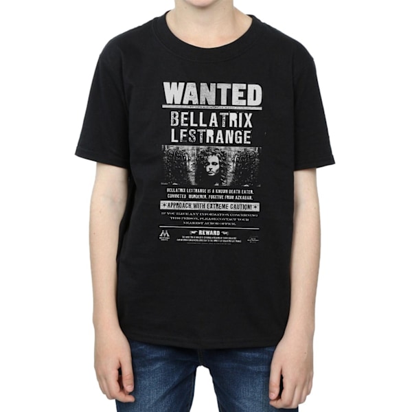 Harry Potter Boys Bellatrix Lestrange Wanted Poster Bomull T-shirt Black 9-11 Years