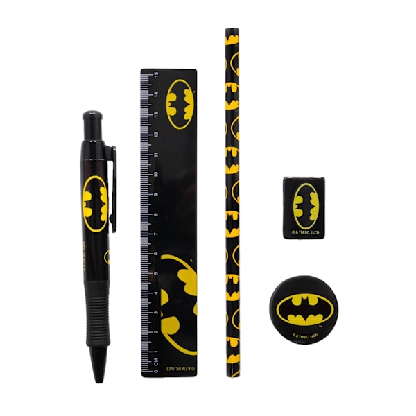 Batman Logo Stationery Set (5-pack) One Size Svart/Gul Black/Yellow One Size