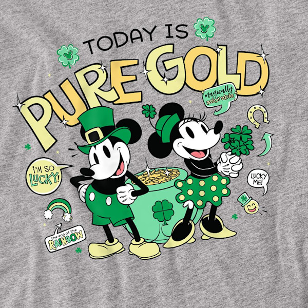 Mickey Mouse Unisex Vuxen Pure Gold Minnie Mouse St Patricks Da Sport Heather L