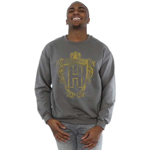 Harry Potter Herr Hufflepuff Badger Crest Sweatshirt M Charcoal Charcoal M