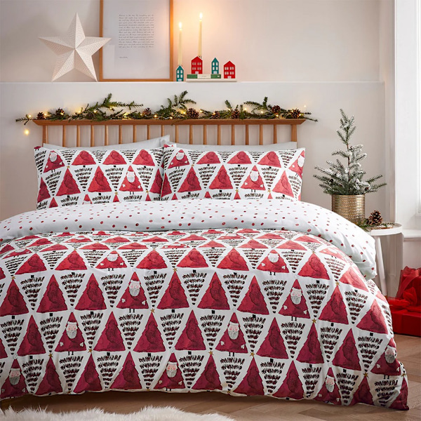 Furn Hide + Seek Jultomte Påslakan Set 200cm x 200cm Röd Red 200cm x 200cm