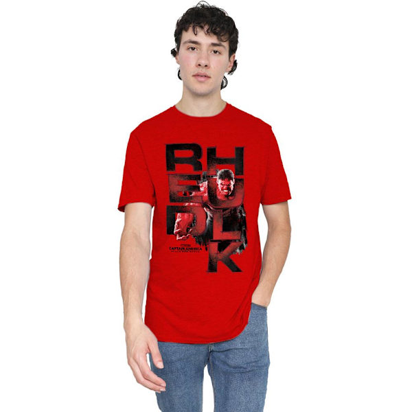 Captain America: Brave New World Unisex Vuxen Röd Hulk Logotyp T-S Red XL