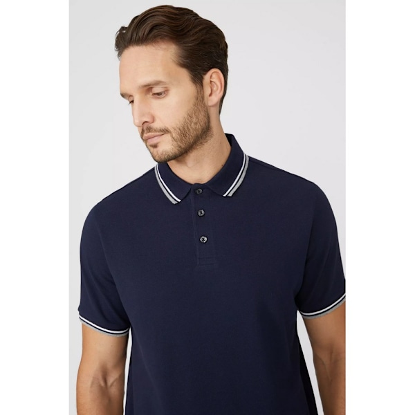 Maine Herr Pique Tipped Polo Shirt XXL Marinblå Navy XXL